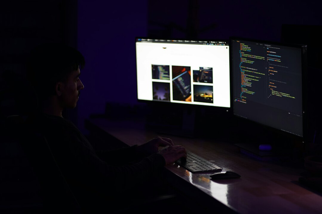 person learning programming online